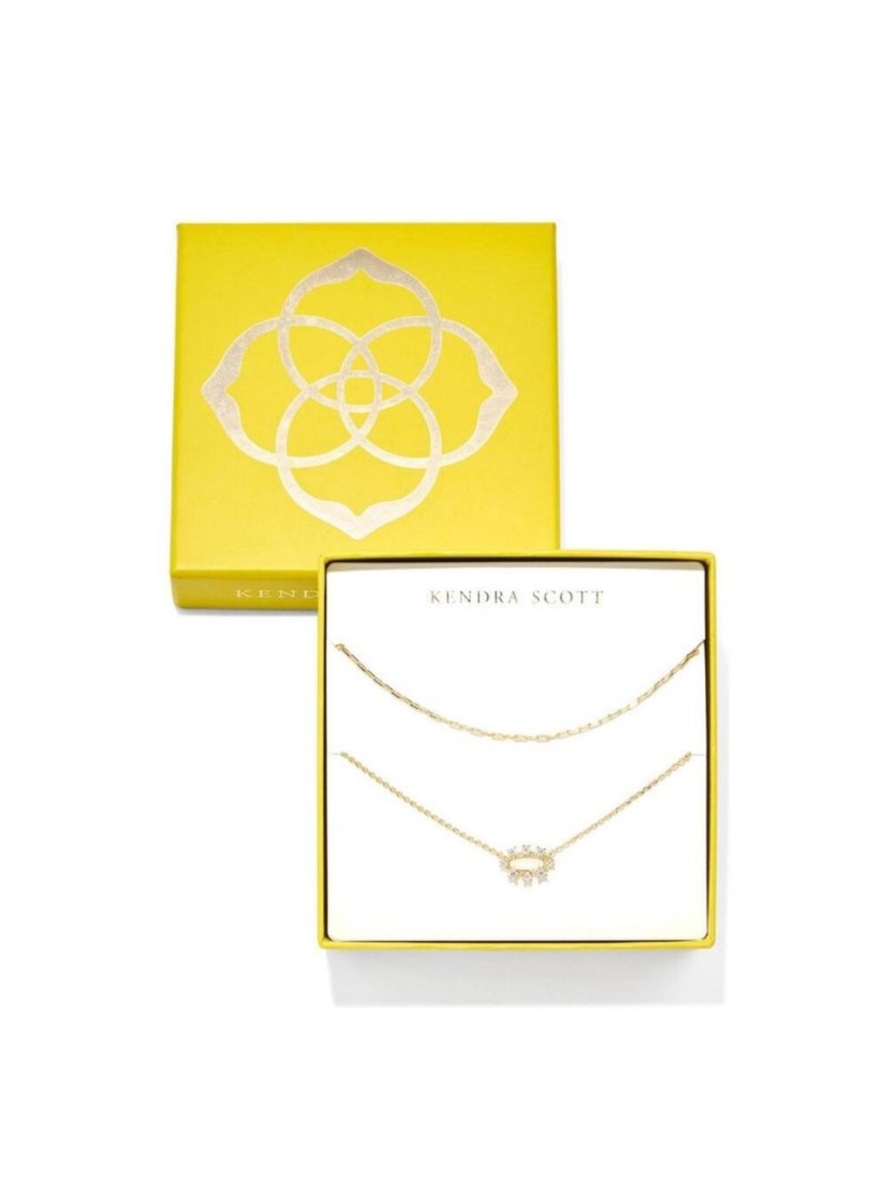 New The Emma Framed Crystal Gift Set of 2 Necklaces